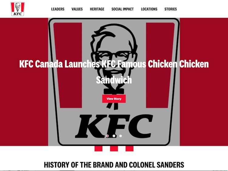 Screenshot of KFC Global
