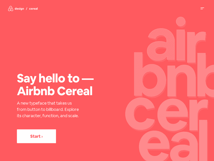 Screenshot of AirBnB Cereal