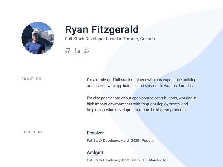 Screenshot of Ryan Fitzgerald